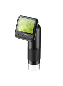دوربین فیلم‌برداری و عکاسی تلسکوپ و میکروسکوپ APEXEL APL-MS008 Handheld Digital Microscope 12X-24X Magnification Portable Microscope for Kids 2.0 Inch LCD Screen 2MP Photo 720P Video Built-in Battery with LED Lights Electronic Magnifier Camera 