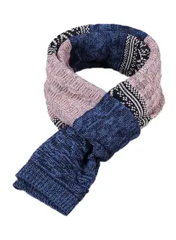 لباس بافت و شال گردن Long Patchwork Scarf Blue/Pink/Black 