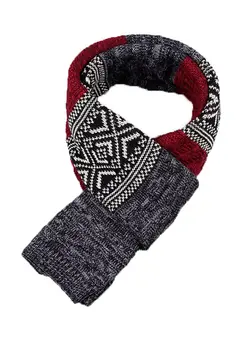 لباس بافت و شال گردن Long Patchwork Scarf Red 