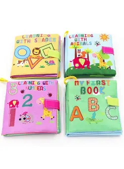 اسباب‌بازی‌های کودک و نوپا سایر Baby Books 4 Set Early Learning Development Toy For Babies Abc 123 Shapes Animals Toddler With Peekaboo Flap For 8 9 Month 1 2 Year Old Baby Interactive Boy Girl 