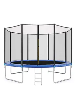 بازی‌های فضای باز و تجهیزات پارک ترامپولین 12feet Deluxe Outdoor Trampoline With Inside Net Enclosure And Ladder 366x366x250cm 