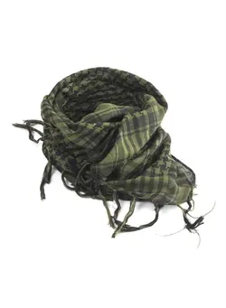 لباس بافت و شال گردن Plaid Pashmina Scarf Army Green 