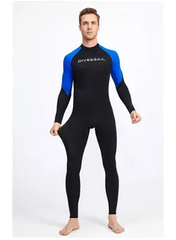 شنا مایو Thin Men's Fast Drying Swimming Diving Suits With Anti Jellyfish Surfing Effect Blue 