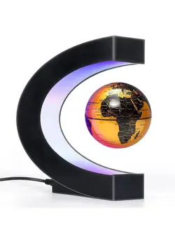 یادگیری و آموزشی سایر Magnetic Levitation Floating World Map Globe with C Shape Base Rotating Planet Anti Gravity Magic LED Light (3in) 