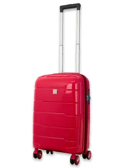 Reflection 24 Inch ABS and Polycarbonate Suitcase, Lightweight Hardside Line Series Travel Luggage Trolley with 84L Storage Capacity , 4 Spinner Wheels and TSA Lock, Red 