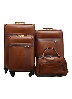 چمدان و ساک مسافرتی ست چمدان Set Of 4 Pcs PU Leather Hand Bag Trolley Suitcase Set with Number Lock 