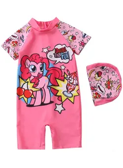 Girl's Cute Swimwear With Cap 110cm 