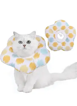 عروسک و لوازم  جانبی سایر SYOSI Cat Recovery Collar Soft Elizabeth Pet Cone Adjustable Protective Wound Healing Cone After Surgery Lovely Flower Neck Pillow Prevent from Licking Biting Scratching Headgear for dogs 