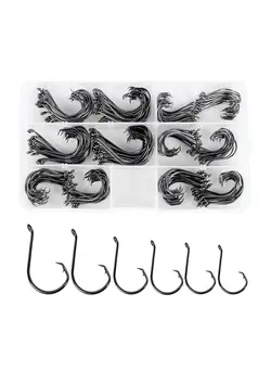 ماهیگیری طعمه و قلاب 180-Piece Circle Hook Set With Case 17 x 2.3centimeter 
