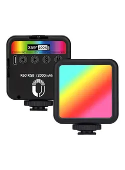 نورپردازی و استودیو سایر Mini RGB Photography Light for Camera Tripod Light Stand Black 