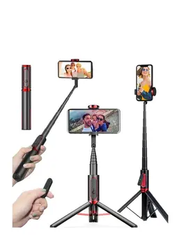 نورپردازی و استودیو سایر Tycom Selfie Stick For Phone Size 4.5-6.2Inch, Extendable to 160cm Selfie Stick Tripod with Bluetooth Wireless Remote Phone Holder (AB202-195RD) 
