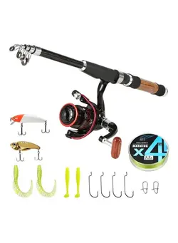 ماهیگیری تجهیزات ماهیگیری Portable Lure Rod Set Spinning Reel 