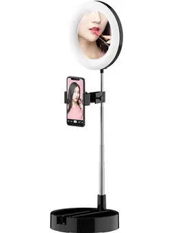 نورپردازی و استودیو سایر Photography light stand with LED Fill Ring Light vanity mirror and mobile holder Folding Stretchable Color Temperature Ranging 3200K-6000K 