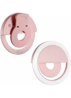 نورپردازی و استودیو سایر 250.0 mAh Portable Selfie Led Flash Ring Light Clip Pink 