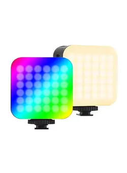 نورپردازی و استودیو سایر Andoer D02 Double-Sided LED Fill Light Pocket RGB Video Light 2500K-9000K Dimmable 24 Scene Lighting Effects Built-in Battery for Vlog Selfie Live Streaming Video Conference Lighting 