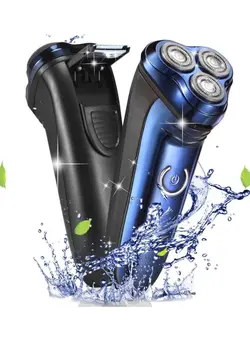 مردانه ماشین اصلاح Electric Razor For Men, Rechargeable Men'S Shaver, 9D Floating Head Rotary Shaver Men Waterproof IPX7 Wet & Dry Shaving With Pop-Up Sideburn Trimmer Home Office Travel Trip 