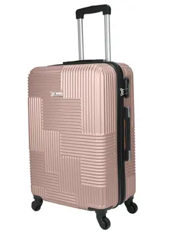 چمدان و ساک مسافرتی چمدان تک Hard Case Travel Bag Luggage Trolley for Unisex ABS Lightweight Suitcase with 4 Spinner Wheels KH110 Rose Gold 