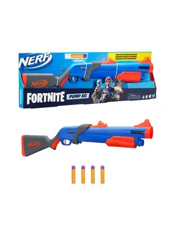 بازی‌های فضای باز و تجهیزات پارک تفنگ اسباب‌بازی Nerf Fortnite Pump Sg Blaster -- Pump Action Mega Dart Blasting -- Breech Load -- 4 Official Nerf Mega Darts -- For Youth, Teens, Adults 