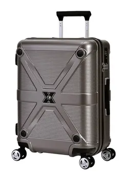 چمدان و ساک مسافرتی چمدان تک Hard Case Travel Bag Cabin Luggage Trolley Polycarbonate Lightweight Suitcase 4 Quiet Double Spinner Wheels With Tsa Lock KJ97 Gold Grey 