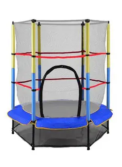 بازی‌های فضای باز و تجهیزات پارک ترامپولین 5.5feet Outdoor Fitness Trampoline With Safety Net 140X140X160cm 