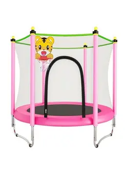بازی‌های فضای باز و تجهیزات پارک ترامپولین Home Indoor Fitness Exercise Trampoline Jumping Bed with Protection Net 