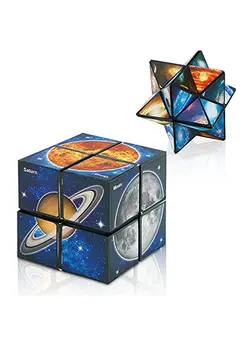 پازل سایر Star Cube Magic Cube 2 In 1 Set, Yoshimoto Cube Infinity Magic 3D Puzzle Cubes For Kids And Adults 