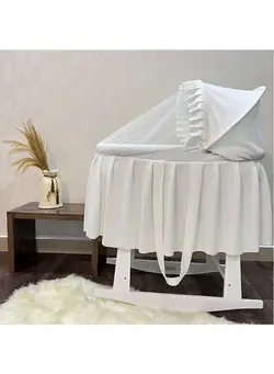 کالای خواب گهواره و حمل کودک Moses basket cradle with rocking stand white 