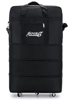 چمدان و ساک مسافرتی ساک مسافرتی Expandable Extra Large Travel Oxford Duffel bag, Duffle bag, or kit bag with Wheels Waterproof Lightweight Traveling Foldable Suitcase Black Central Hardside Expandable Luggage With Spinner Wheels 