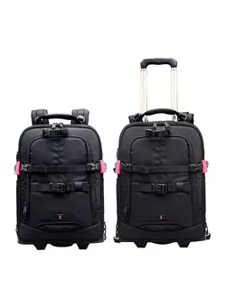 کیف، کوله‌پشتی و چتر چتر COOPIC BP-50 Professional DSLR Camera Trolley back bag pack for Camera Tripod Flash Light Lens Laptop for Air Travelling (Black) 