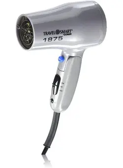 لوازم و مواد فرم‌دهی مو سشوار Travel Smart By Conair 1875 Watt Hair Dryer; Dual Voltage Silver 