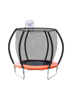 بازی‌های فضای باز و تجهیزات پارک ترامپولین 6ft Round Trampoline Children Jumping Bed With Basketball Frame Hoop 