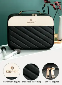 زیبایی و آرایش سایر Travel Makeup Case, Cosmetic Organizer Bag Train Case With Compartment Bursh Set Storage Large-capacity for Women 