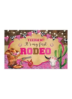 نورپردازی و استودیو سایر This Is My First Rodeo 1St Birthday Backdrop For Girl Western Cowgirl Mexican Cactus Rustic Wood Wild West Baby Shower Pink Floral Party Supplies Decorations Banner Background 