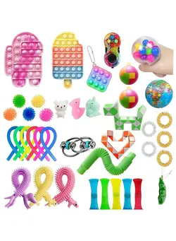 گجت، فیجت و سرگرمی پاپ ایت 40-Piece Push Pop Bubble Sensory Fidget Toy Set, Colour May Vary 