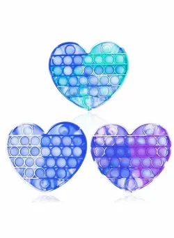 گجت، فیجت و سرگرمی پاپ ایت 3Pcs Tie-dye Push Pop Fidget Sensory Toy, Silicone Squeeze Tools, A Loud Side and Quiet to Pop, Stress Relief Anti-Anxiety Tools for Autism Kids Adult 