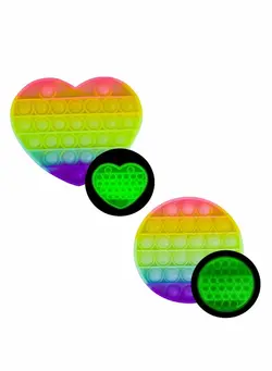 گجت، فیجت و سرگرمی اسپینر Push Pop Bubble Fidget Sensory Toy Special- Needs Anxiety Stress Reliever for Kids, Glow in-The-Dark, Autism Special and Kids Adults, It Figit (2 Pack) 
