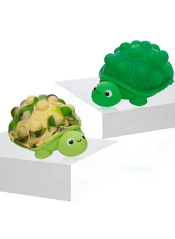 گجت، فیجت و سرگرمی اسپینر Pop Fidget Toys 3D Silicone Turtle Push Bubbles Sensory Toy Pop Stress Ball Anxiety Stress Reliever Toy For Autism Early Education Gift (2 Pack) 