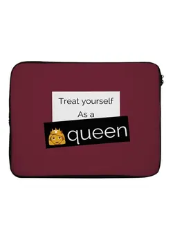کیف، کوله‌پشتی و چتر کیف و کوله لپ تاپ Queen Printed Sleeve For 12-Inch Laptop Maroon/White/Black 