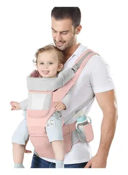 لوازم حمل آغوش Multifunctional Baby Carrier with Waist Stool and Hip Seat Suitable for Babies Aged 0-36 months  6-in-1 Carrying Method  Adjustable Size Ideal for Hiking and Shopping Trips 