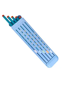 کیف، کوله‌پشتی و چتر چتر Pencil box, plastic pencil bag with 5 pencils, an eraser and a ruler, student multi-function pencil bag (blue) 