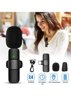 میکروفون سایر Wireless Lavalier Microphone Type C Connector 