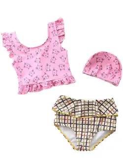 شنا مایو 2-Piece Girl's Swimwear with Cap 110cm 