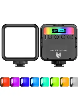 نورپردازی و استودیو سایر RGB Video Light, LED Camera Light 360 ° Full Color Portable Vlog Photography Lighting Rechargeable 2500K-9500K Adjustable Cell Phone Ambient Fill Light Support Magnet Adsorption 