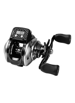 ماهیگیری چرخ و قرقره Digital Display Fishing Reel 6.3:1 16+1BB Baitcasting Reel with Larger Ceramic Line Right hand 14*7*12cm 