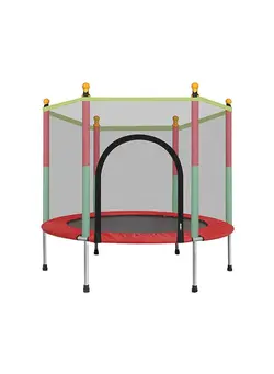 بازی‌های فضای باز و تجهیزات پارک ترامپولین Children Trampoline With Fenced Kids Indoor Play Spring Bed 