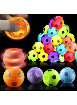 گجت، فیجت و سرگرمی اسپینر 15Pcs Mini Lighting Up Soccer Spinning Tops Glowing In The Dark Stress Fidget Ball Toys Kids Class Prizes Birthday Return Gift Party Supply Favors 