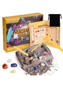 یادگیری و آموزشی سایر Gemstone Dig Kit 16 Real Gem Stones Excavation Kit Stem Educational Toys Science Kits Rock And Geology Party Favors Excavate Toys Gift For Girls Boys 