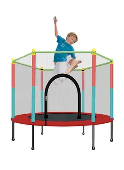 بازی‌های فضای باز و تجهیزات پارک ترامپولین High Quality Kids Trampoline Baby Indoor Jumping Bed Adult Fitness With Protection Net Playground Family Toy 