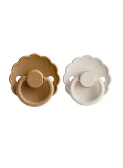 تغذیه و نگهداری کودک پستانک Pack Of 2 Daisy Latex Baby Pacifier 6-18M, Cappucino/Cream - Size 2 