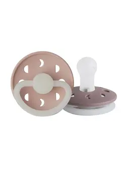 تغذیه و نگهداری کودک پستانک Pack Of 2 Moon Phase Silicone Baby Pacifier 0-6M, Twilight Mauve Night/Blush Night - Size 1 